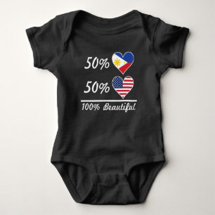 50% Filipino 50% American 100% Beautiful Baby Bodysuit