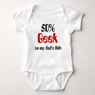 50% Geek On Dad's Side Baby Shirt