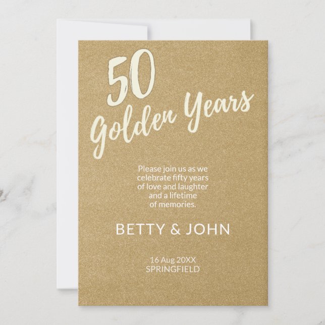 50 Golden Years – Classic Celebration Invitation (Front)