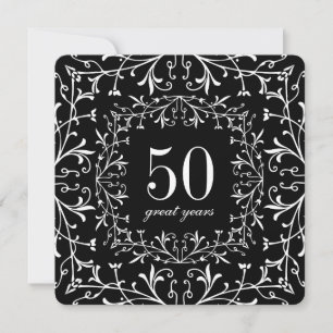 50 Great Years Black Tie Birthday or Anniversary Invitation