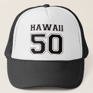 50 Hawaii - Black Trucker Hat