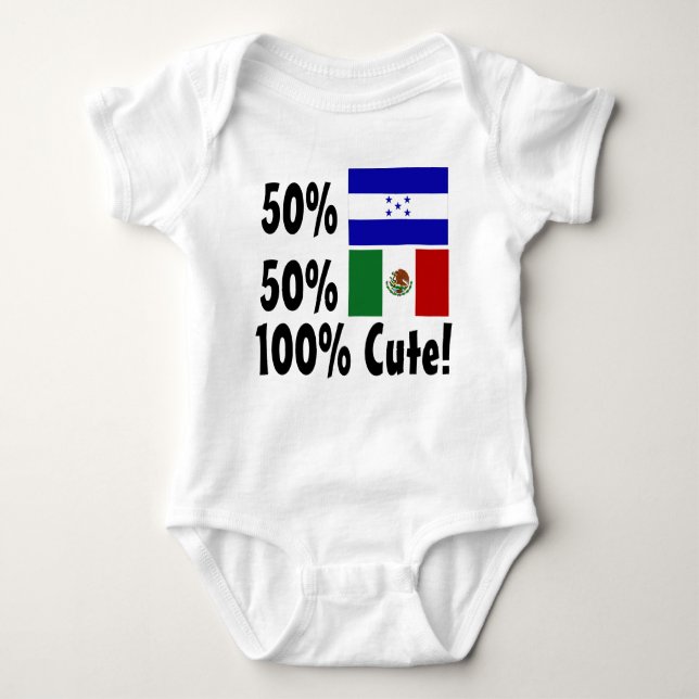 50% Honduran 50% Mexican 100% Cute Baby Bodysuit (Front)