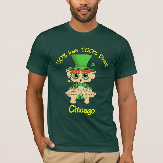 50% irish 100 % drunk chicago T-Shirt (Front)