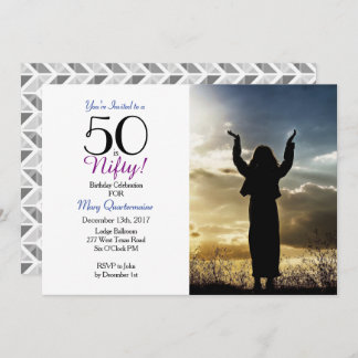 50 is Nifty! 50th Birthday Party Photo Invitation