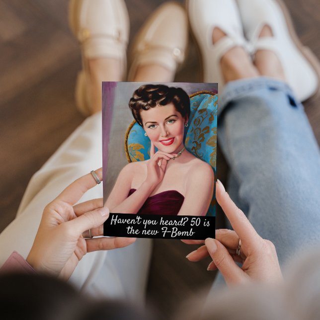 50 Is The F-Bomb Funny Retro Birthday Card (Creator Uploaded)