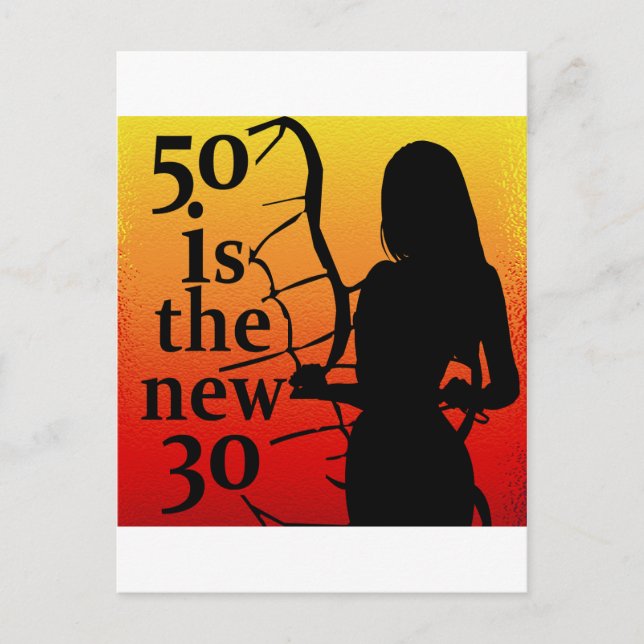 50 is the New 30, 50th Birthday Gifts! Postcard (Front)