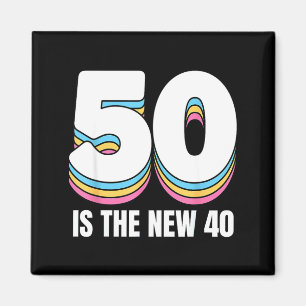 50 Is The New 40 Funny Womens Retro Colorful 50th Magnet