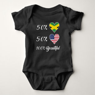 50% Jamaican 50% American 100% Beautiful Baby Bodysuit