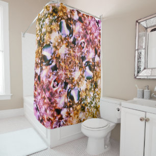 50 Layers of Tropical "Bling" Coloured Diamonds Shower Curtain