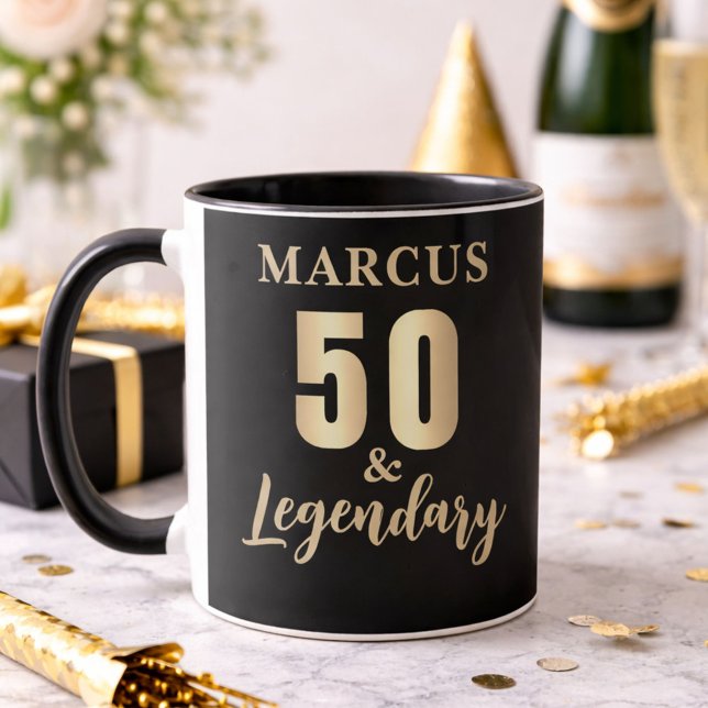 50 & Legendary Gold 50th Birthday  Mug (Creator Uploaded)