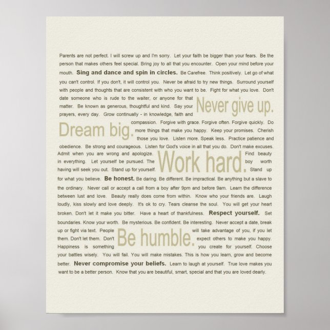 50 Life Lessons for My Daughter Poster (Front)