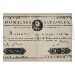 50 livres bank note, 29th October 1790