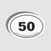 50 Mile Custom Ultramarathon Name Euro Oval Car Magnet (Front)