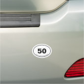 50 Mile Custom Ultramarathon Name Euro Oval Car Magnet (In Situ)