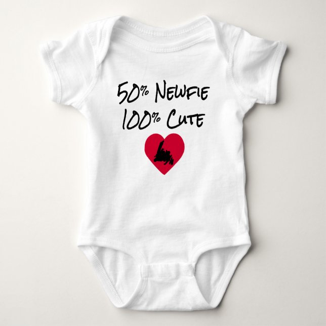 50% Newfie - 100% Cute Baby Bodysuit (Front)
