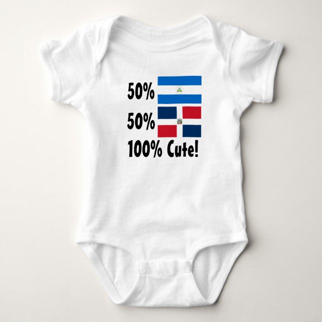 50% Nicaraguan 50% Dominican 100% Cute Baby Bodysuit (Front)