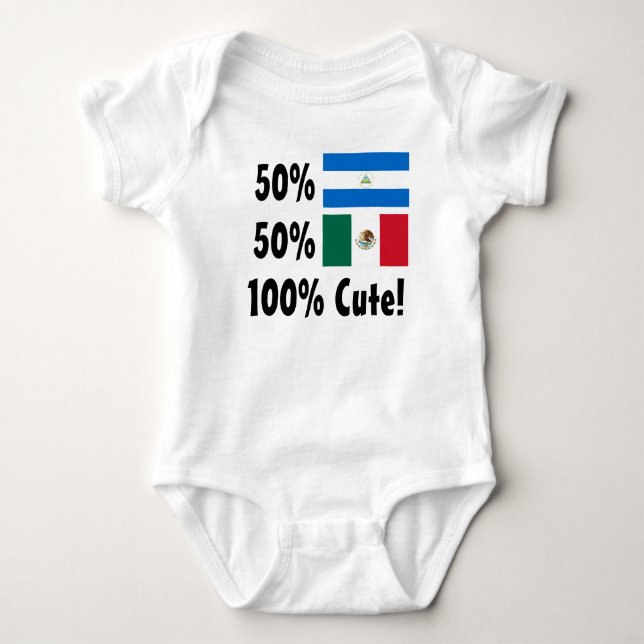 50% Nicaraguan 50% Mexican 100% Cute Baby Bodysuit (Front)