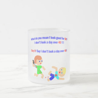 50 not a day over 40 frosted glass coffee mug