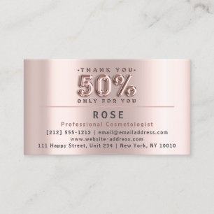 50% Off Discount Logo Thank Rose US American Flag Appointment Card