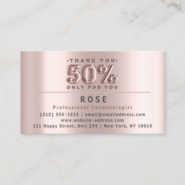 50% Off Discount Logo Thank Rose US American Flag Appointment Card (Front)