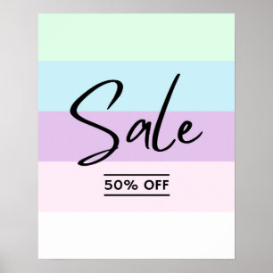 50% Off Retail Sale Sign, Boutique Sale Signage, Poster