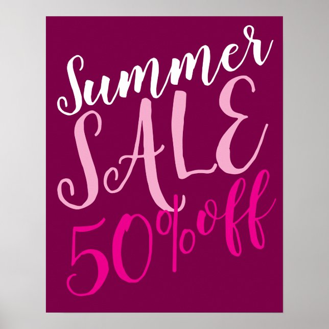 50% Off Sale Sign, Summer Sale Sign, Boutique Poster (Front)