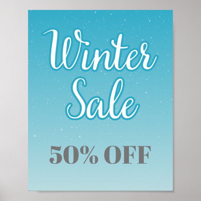 50% Off Winter Sale Sign Editable, Seasonal Sale  (Front)
