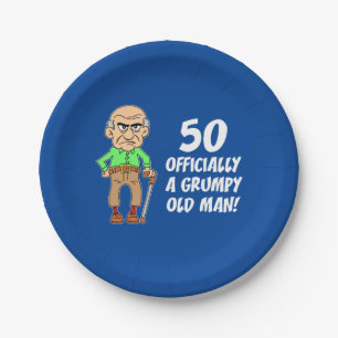 50 Officially A Grumpy Old Man Paper Plate