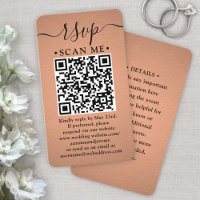 50 Pack QR Code RSVP Faux Copper Foil Enclosure