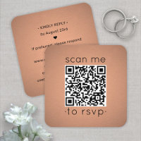 50 Pack QR Code RSVP Faux Copper Foil Enclosure