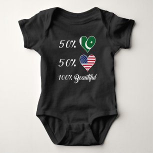 50% Pakistani 50% American 100% Beautiful Baby Bodysuit