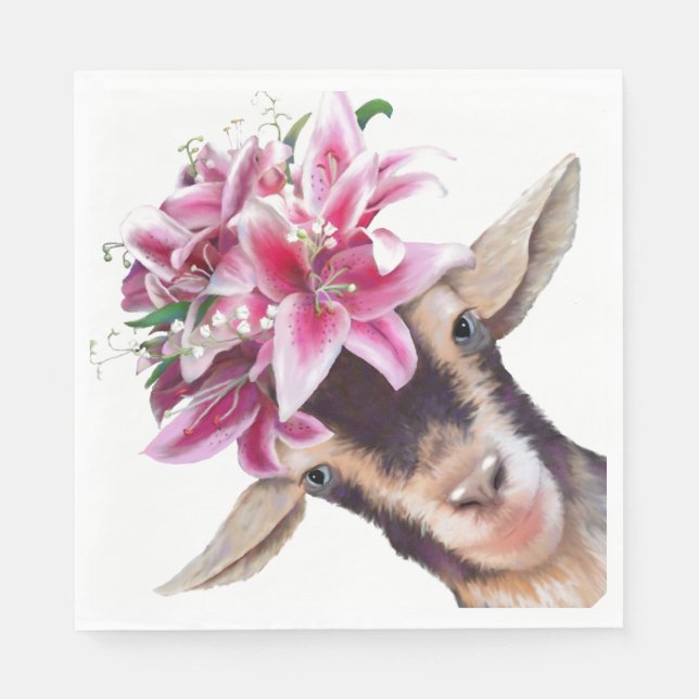 50 Paper Napkins Lily the Goat (Front)