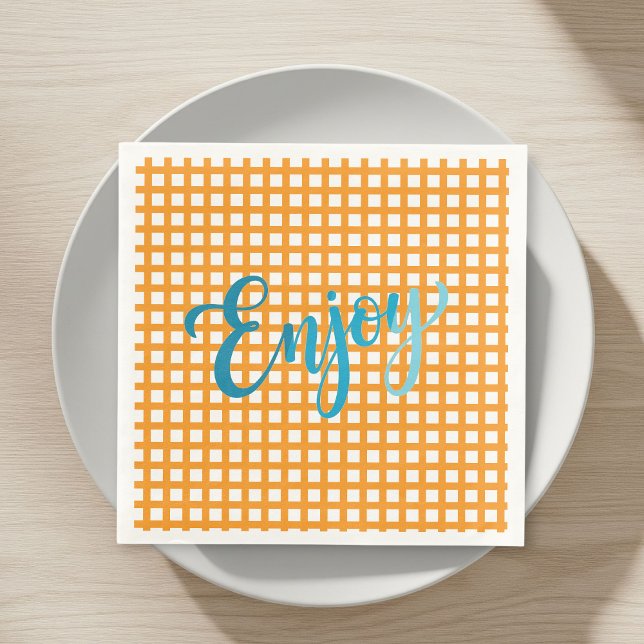 50 Paper Napkins - Nautical Checkered Pattern  (Creator Uploaded)