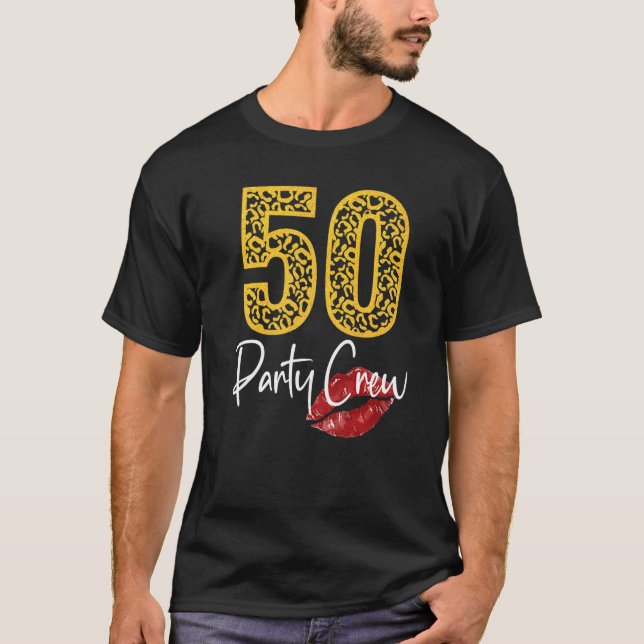 50 Party Crew Drinking Beer  50th Years Happy Birt T-Shirt (Front)