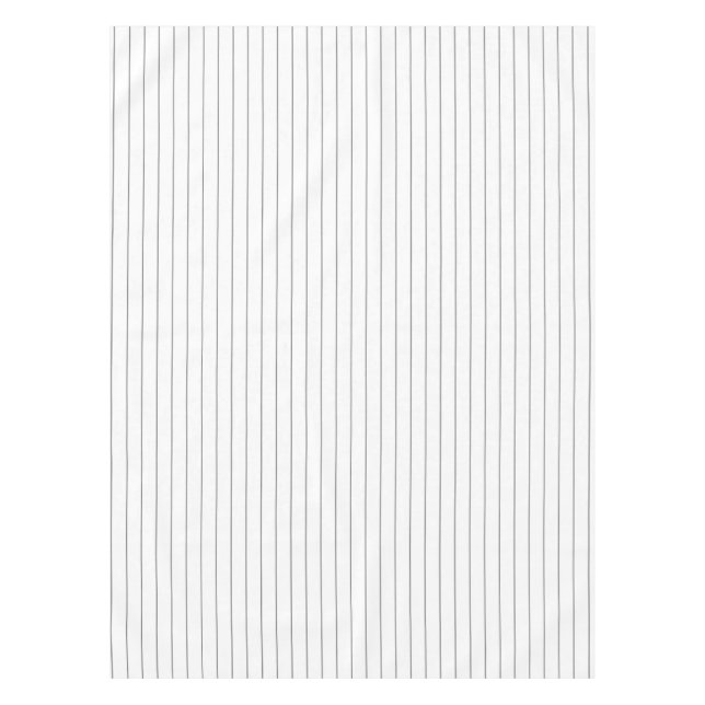 50 percent grey pinstripe on 1 inch white stripe tablecloth (Front)