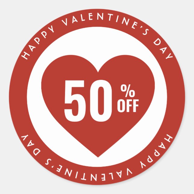 50% Percent OFF Discount Sale Classic Round Sticker (Front)