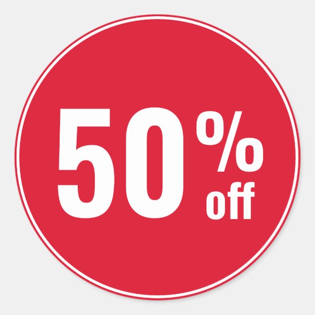 50 Percent off Discount Sale Classic Round Sticker (Front)