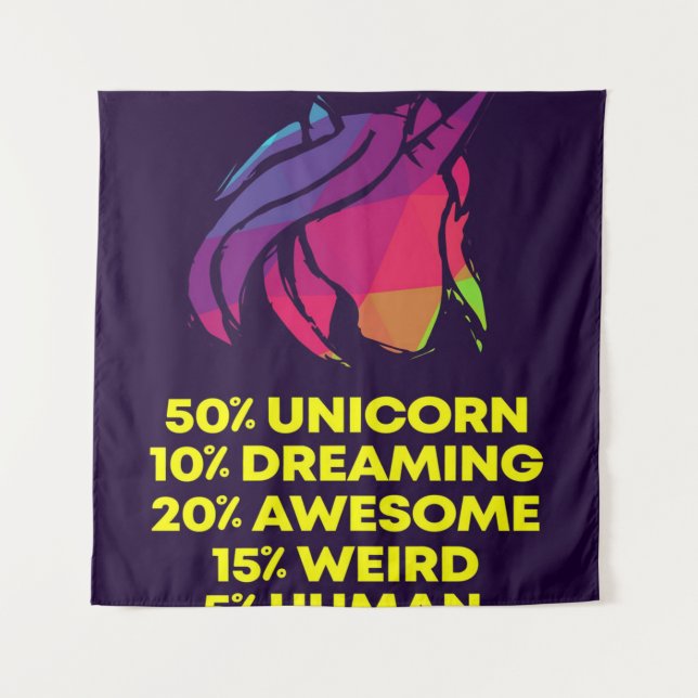 50 Percent Unicorn 20 Blanket Tapestry (Front)