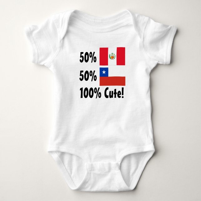50% Peruvian 50% Chilean 100% Cute Baby Bodysuit (Front)