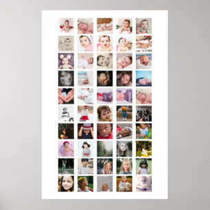 50 Photo Collage Personalised Poster