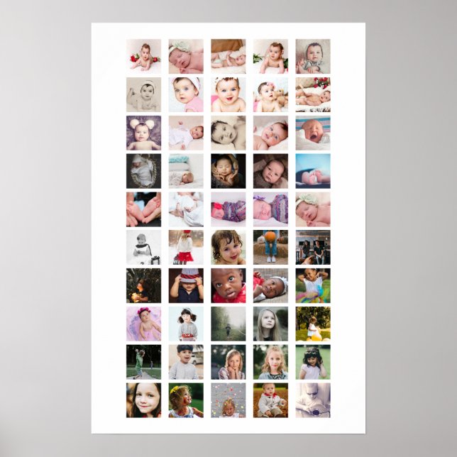 50 Photo Collage Personalised Poster (Front)