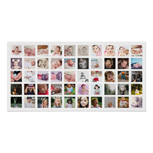 50 Photo Collage Personalised Poster