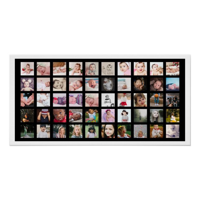 50 Photo Collage Personalised Poster (Front)