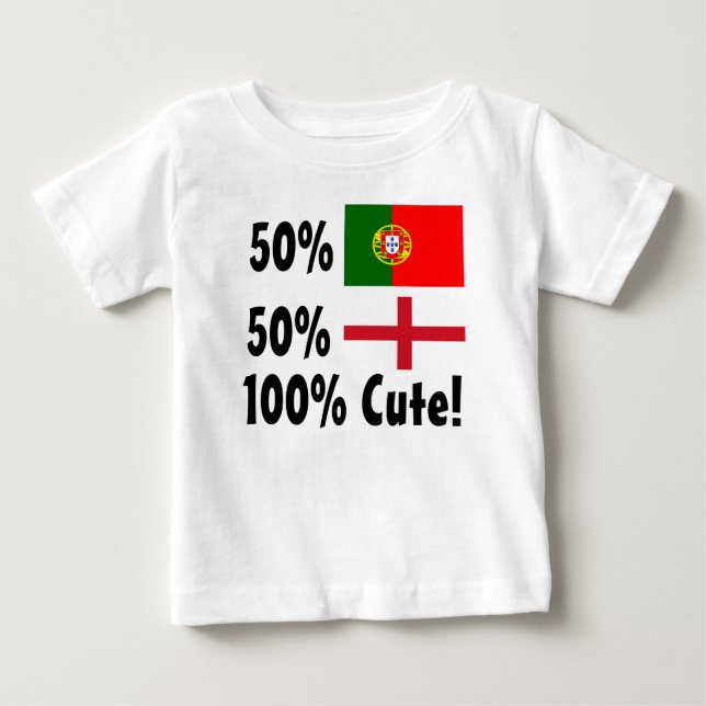 50% Portuguese 50% English 100% Cute Baby T-Shirt (Front)