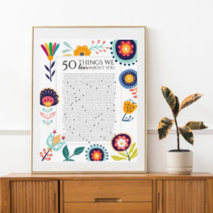50 reasons we love you, 45 Reasons, 60th birthday, Poster