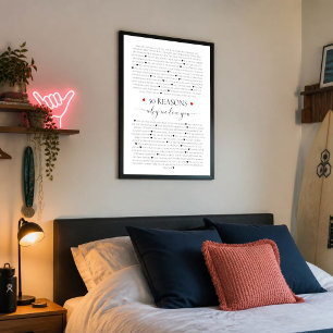 50 reasons why we love you 50th 60th birthday gift poster