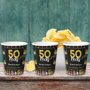 50 Rocks 50th Birthday Party Paper Cups