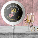 50 Rocks 50th Birthday Party Pink Black Gold Balloon<br><div class="desc">Rocking fifty whether it’s for you, your rockstar wife, girlfriend, sister or friend this funky pink black and gold 50 Rocks custom balloon sets the scene for a cool rock and roll 50th birthday party. Colourful psychedelic electric guitar with pink pick guard illustration, musical notes and gold modern typography script...</div>