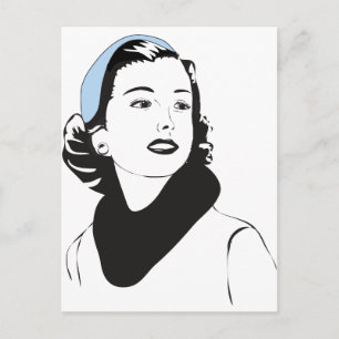 50"s Lady Postcard