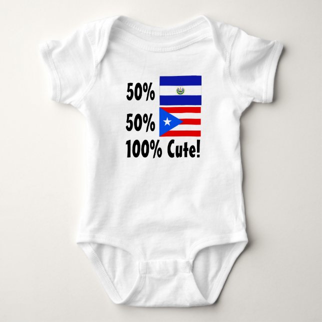 50% Saldavorian 50% Puerto Rico 100% Cute Baby Bodysuit (Front)